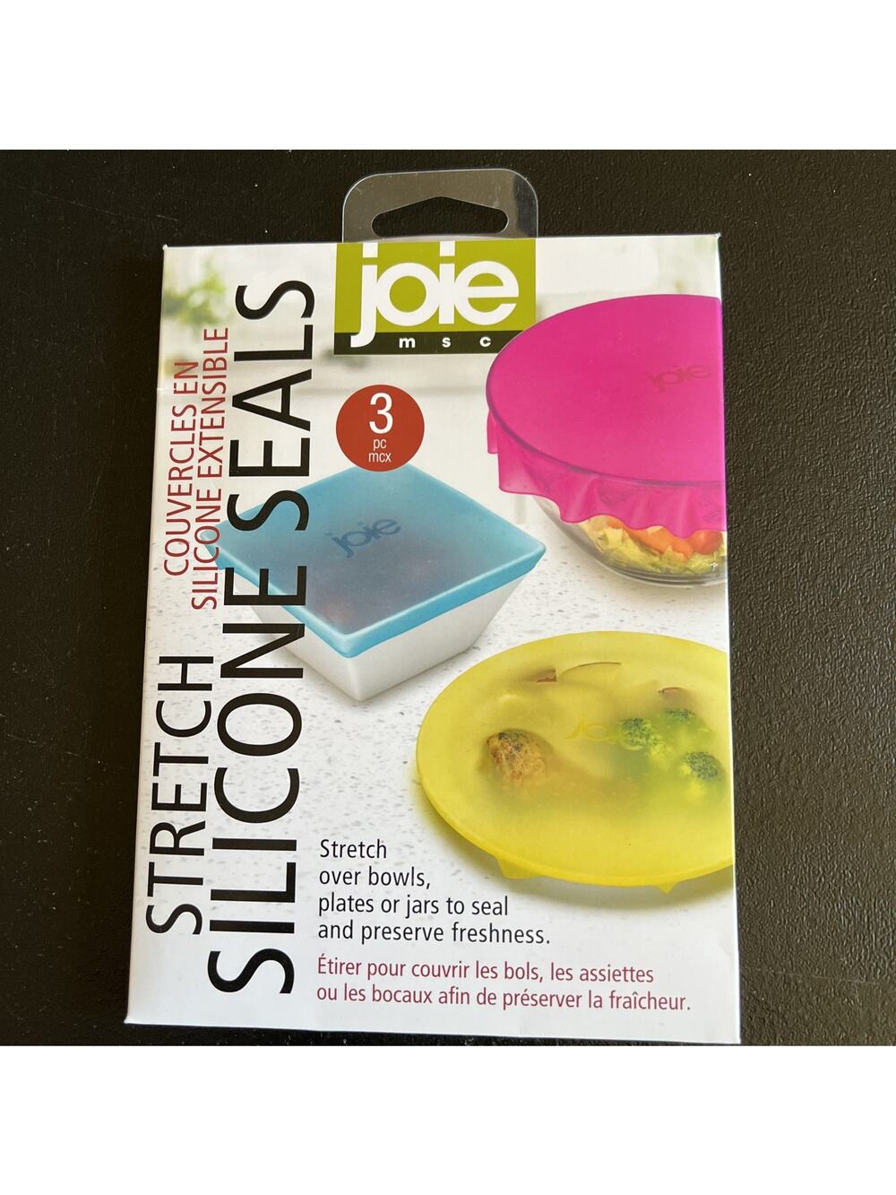 Joie 3 Pack Stretch Silicone Seals For Bowls Plates Jars Food Fresh NEW